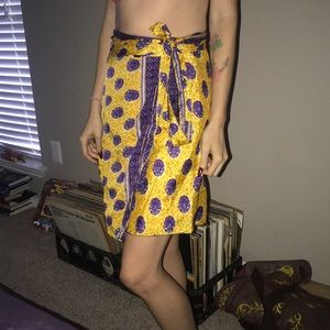 Hawaiian island silk wrap dress